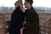 Sex auf einem Turm im Winter